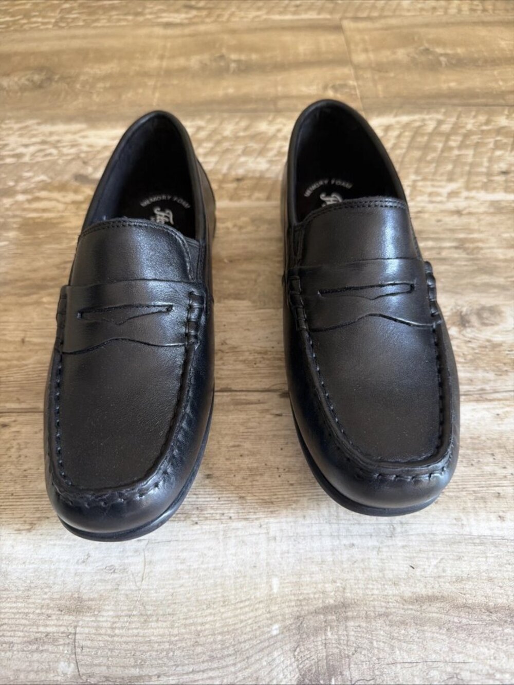FLORSHEIM Jasper Driver Leather Slip On Black Dress Penny Loafer Youth 5M - Picture 4 of 8